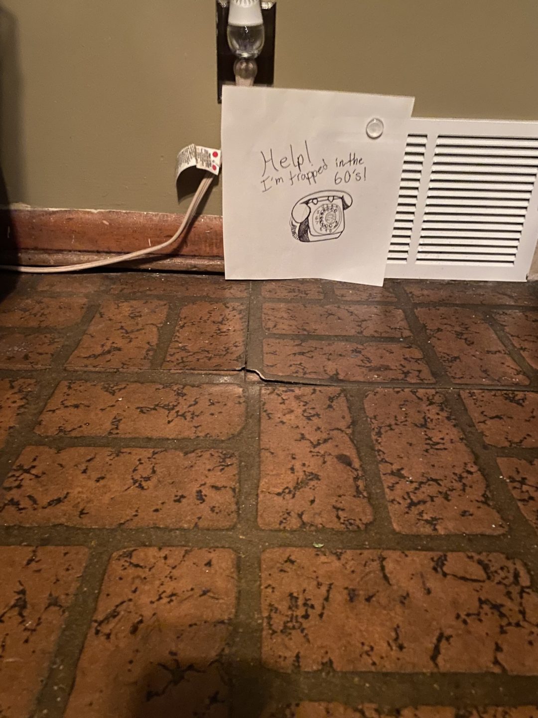 Help were trapped in the 60’s ugly floor contest entry photo